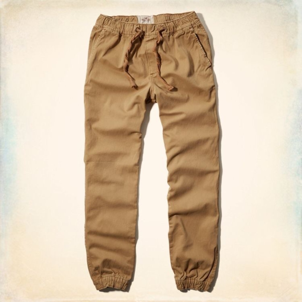 HOLLISTER khaki joggers. Size L
